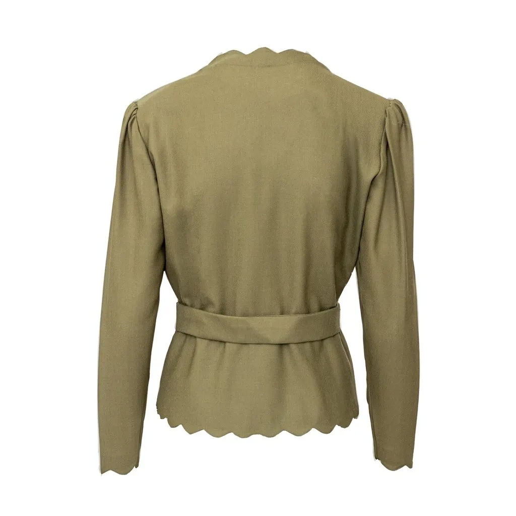 Unsigned Green Top - '90s Green Cotton Good - Back View