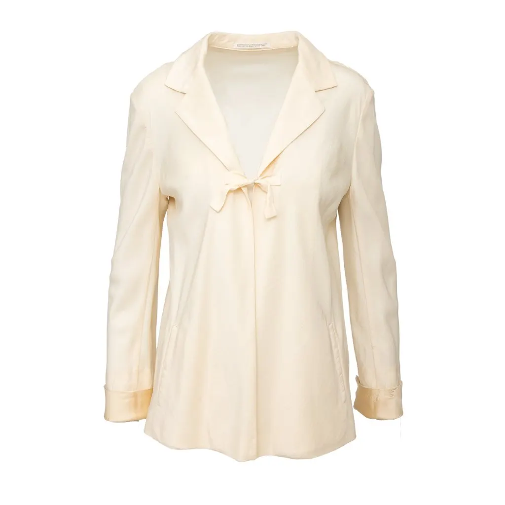 Yohji Yamamoto Shirt - '00s White Silk Good - Front View