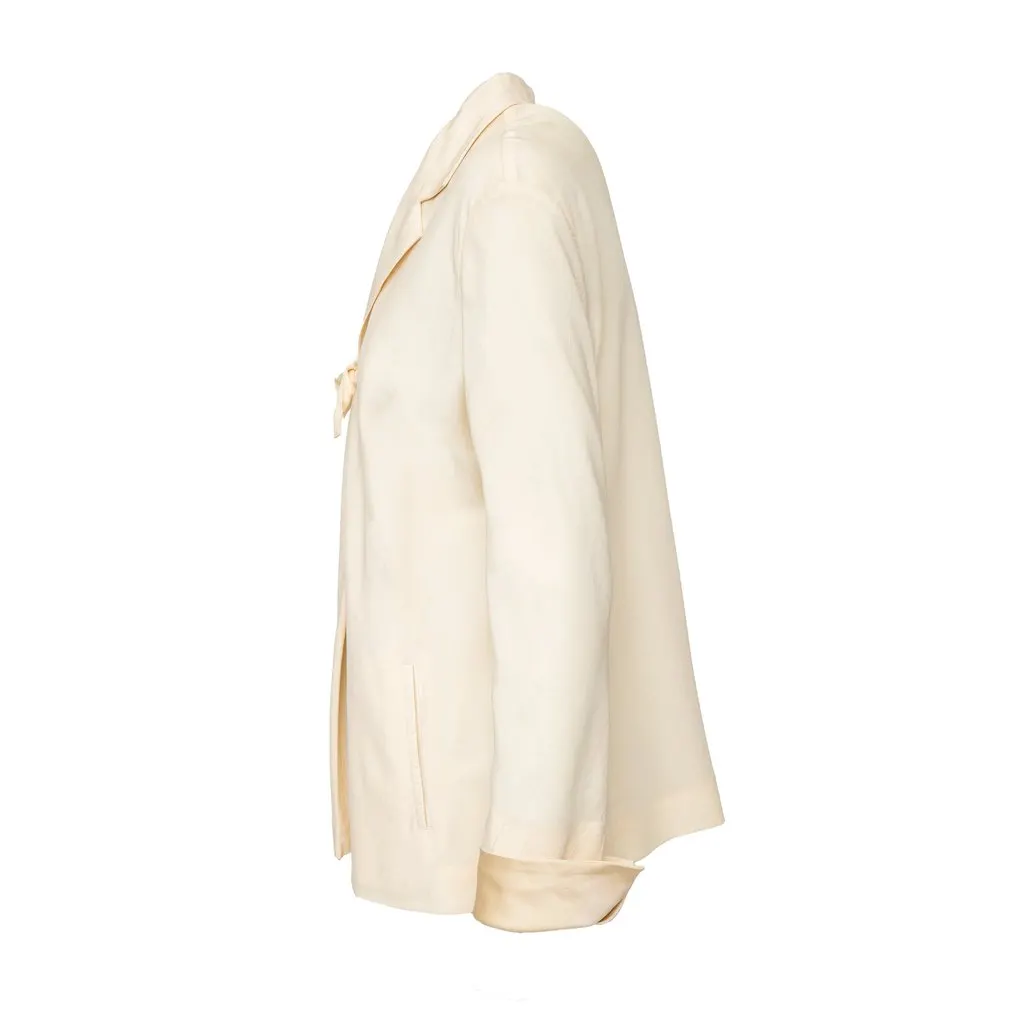 Yohji Yamamoto Shirt - '00s White Silk Good - Back View