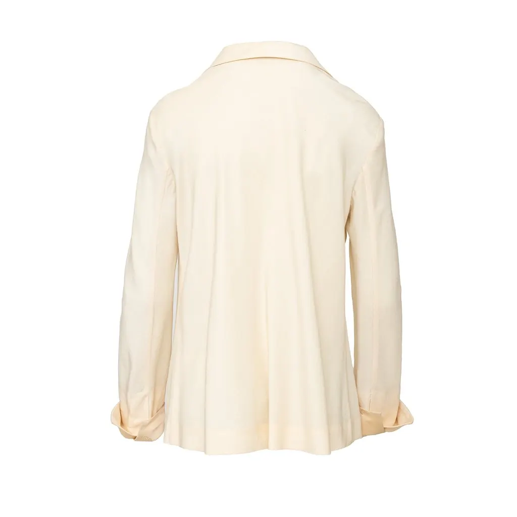 Yohji Yamamoto Shirt - '00s White Silk Good - Inside View