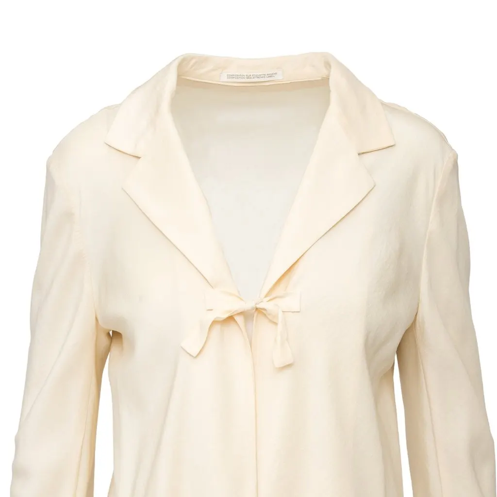 Yohji Yamamoto Shirt - '00s White Silk Good - Model View