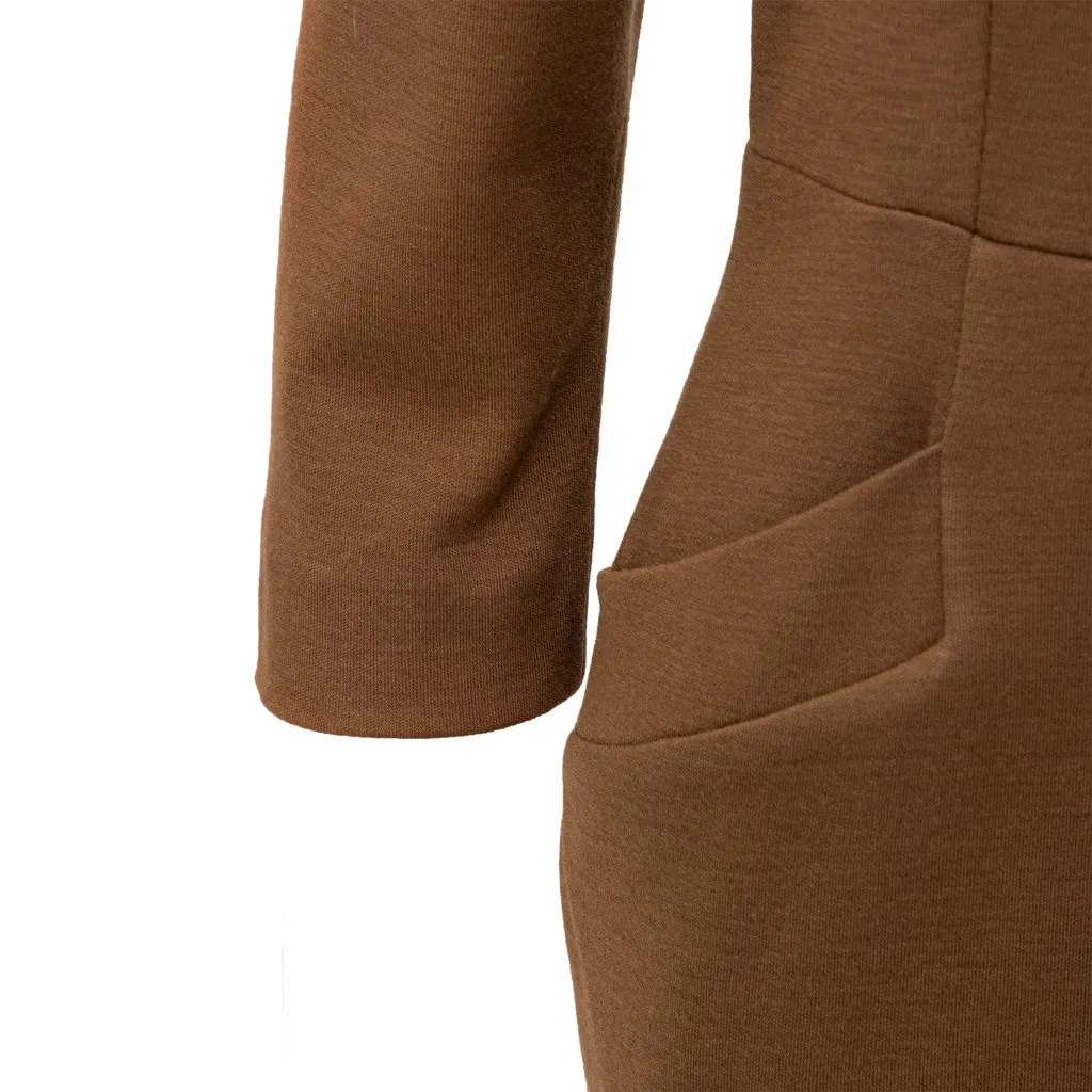 Saint Laurent Variation Wool Dress - '90s Brown Wool Good - Box View