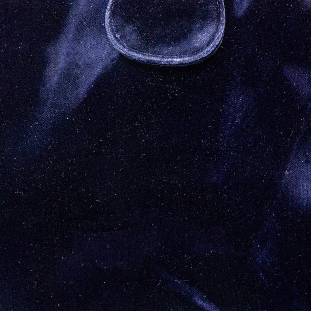 Unsigned Vintage Velvet Handbag - '90s Blue Velvet Good - Model View