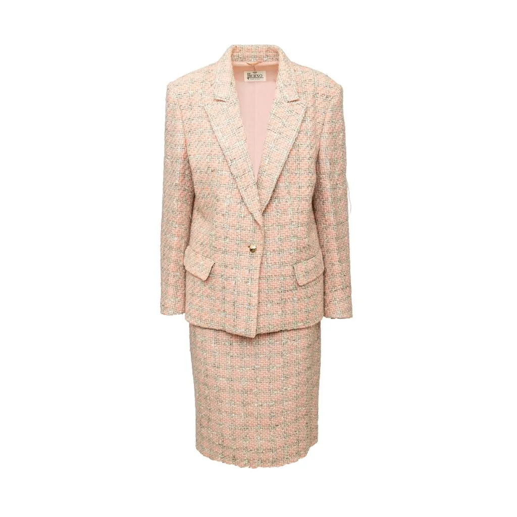 Herno Wool Tweed Set - '80s Grey Wool Good - Front View