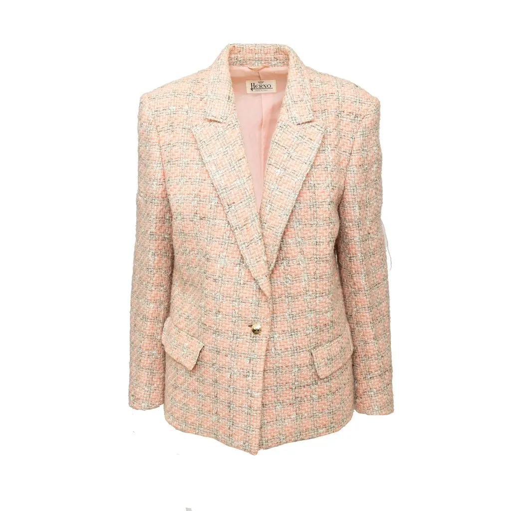 Herno Wool Tweed Set - '80s Grey Wool Good - Inside View