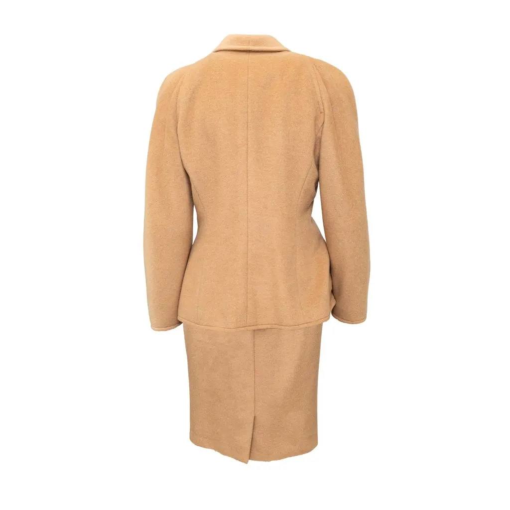 Unsigned Jacket and Skirt Set - '90s Camel Good - Back View
