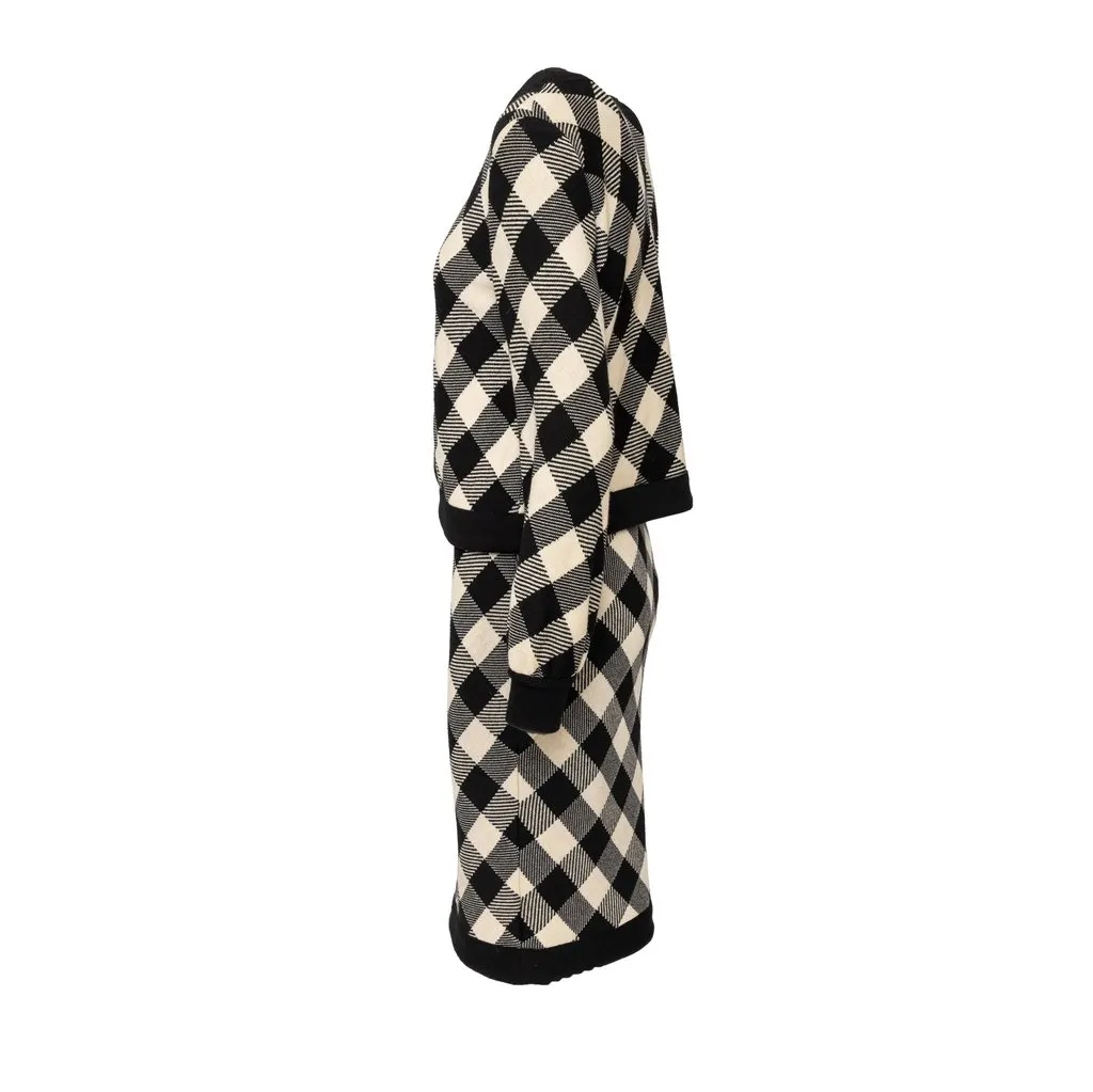Valentino Studio Checkered Wool Set - '90s Red Wool Good - Back View