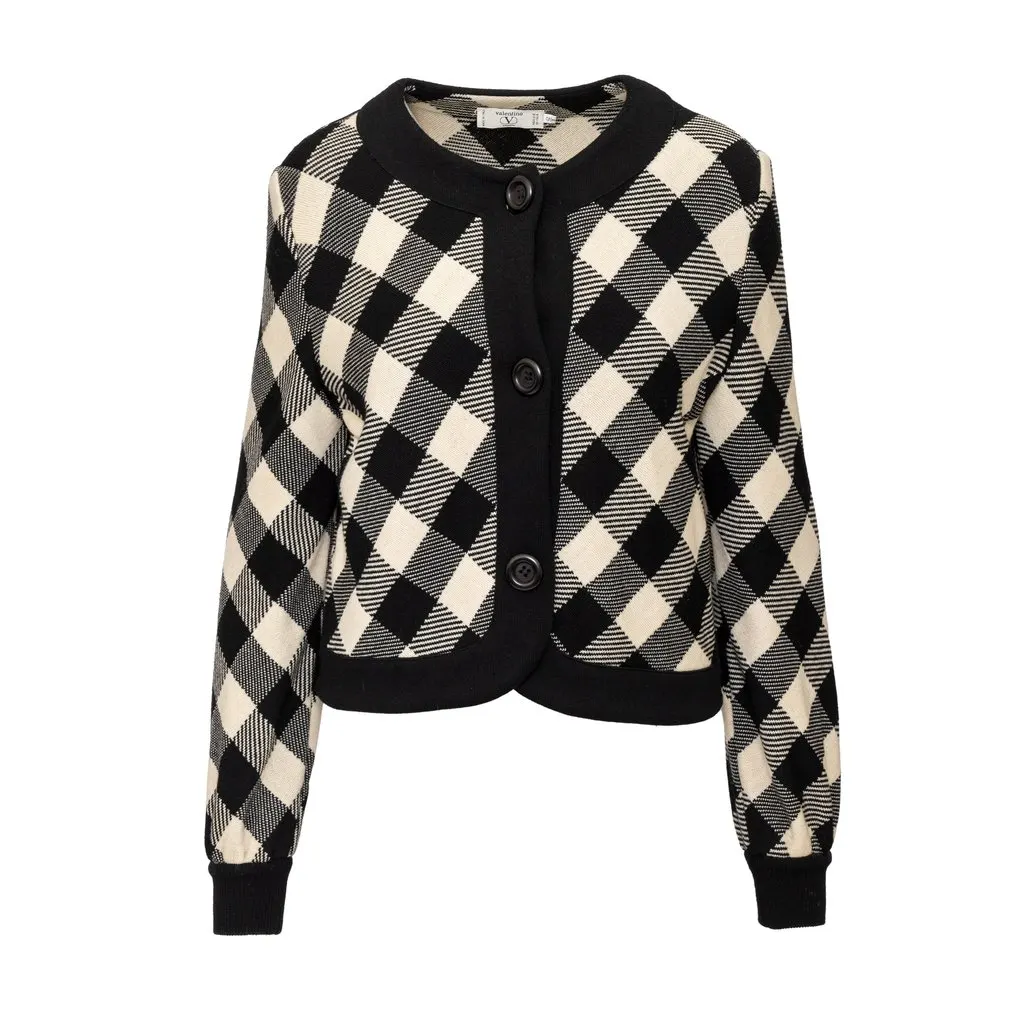 Valentino Studio Checkered Wool Set - '90s Red Wool Good - Inside View