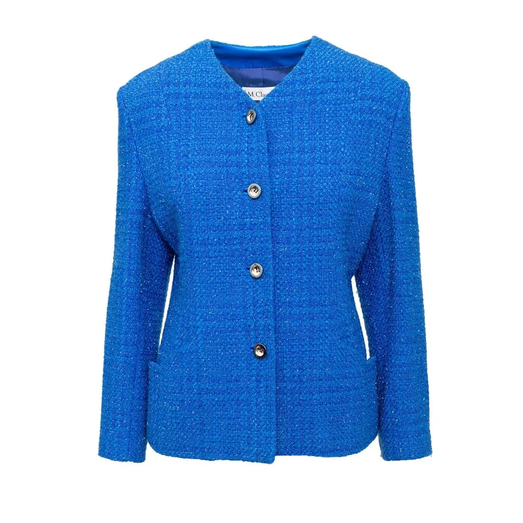 Unsigned M. Claudette Wool Set - '90s Blue Wool Good - Inside View