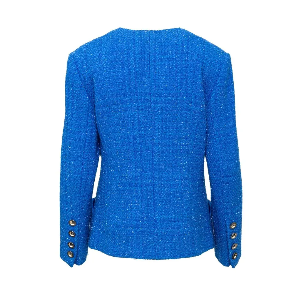 Unsigned M. Claudette Wool Set - '90s Blue Wool Good - Model View