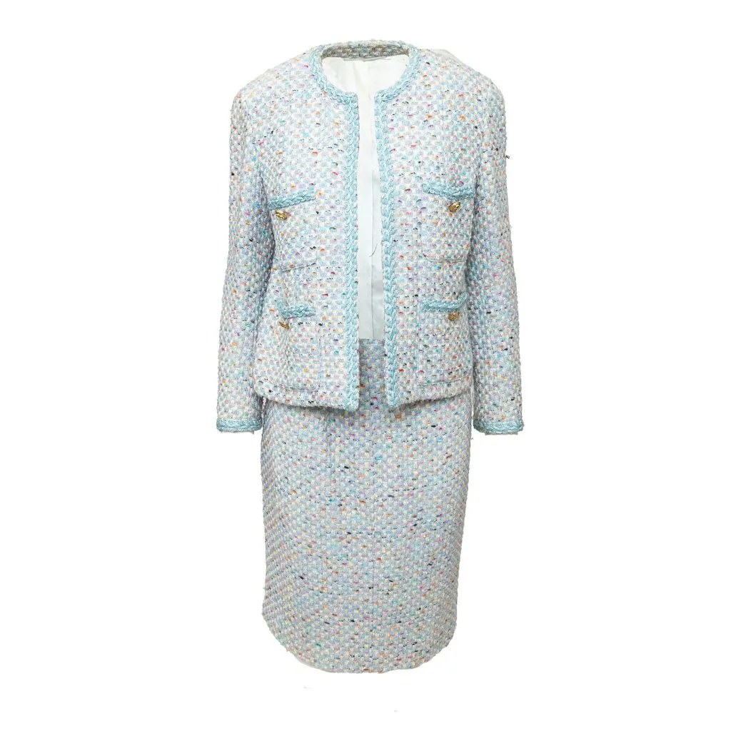 Unsigned Tweed Set - '90s Blue Tweed Good - Front View