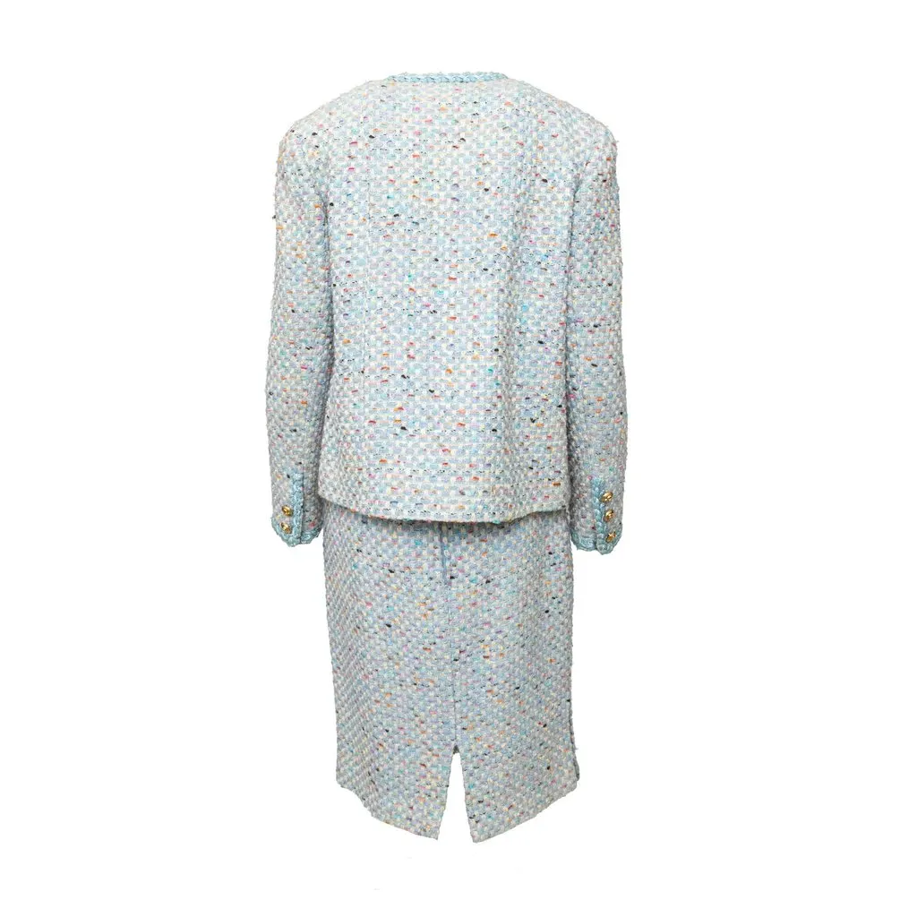 Unsigned Tweed Set - '90s Blue Tweed Good - Back View