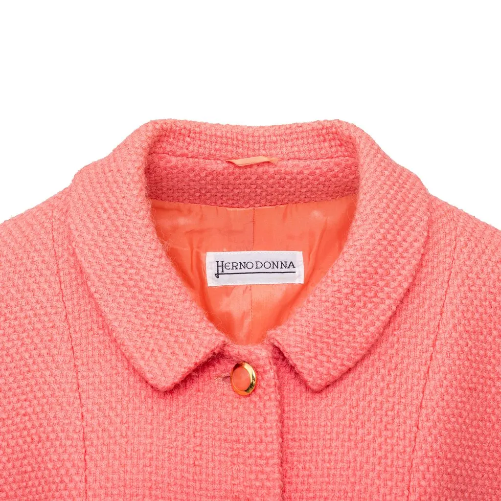 Herno Pink Wool Jacket - '90s Pink Wool Good - Model View