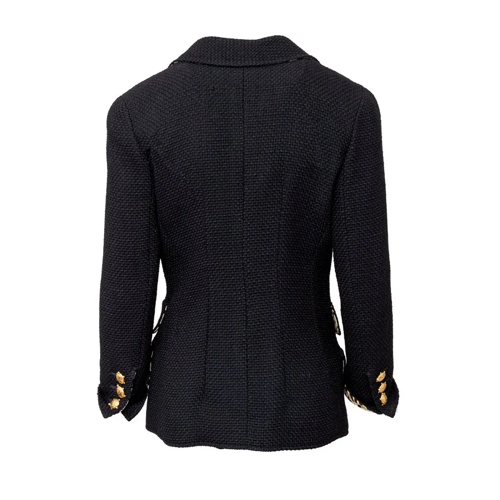 Valentino Boutique Wool Set with Turtle Buttons - '90s Black Wool Good - Box View