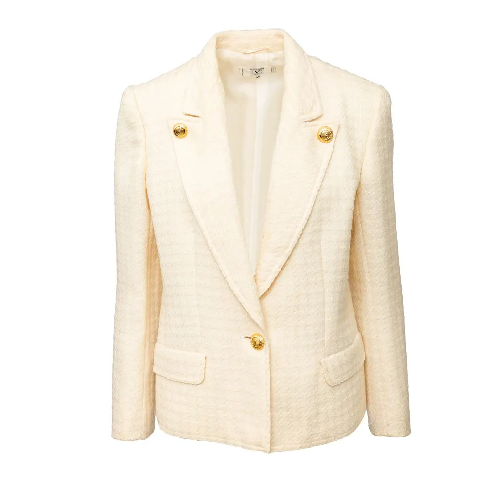 Valentino Miss V Wool Jacket - '80s Red Wool Good - Front View
