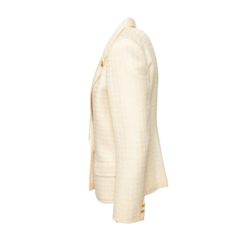 Valentino Miss V Wool Jacket - '80s Red Wool Good - Back View