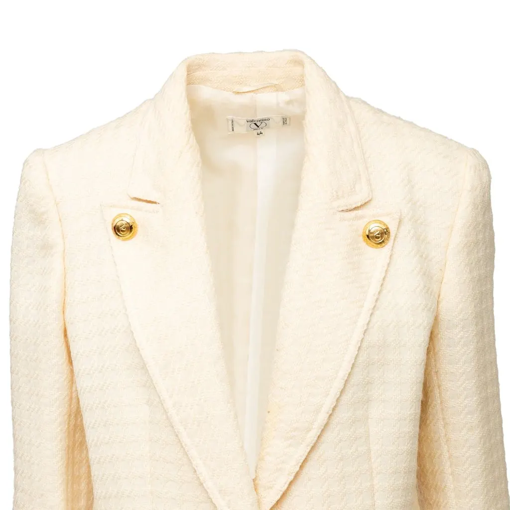 Valentino Miss V Wool Jacket - '80s Red Wool Good - Model View