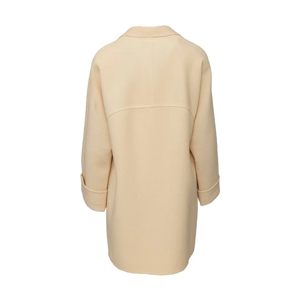 Valentino Miss V Coat - '90s White Wool Good - Back View