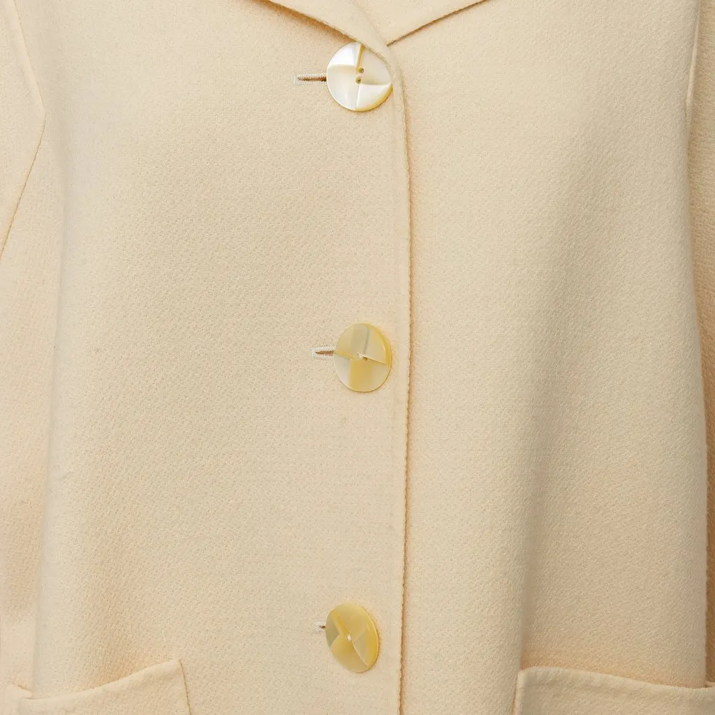 Valentino Miss V Coat - '90s White Wool Good - Model View