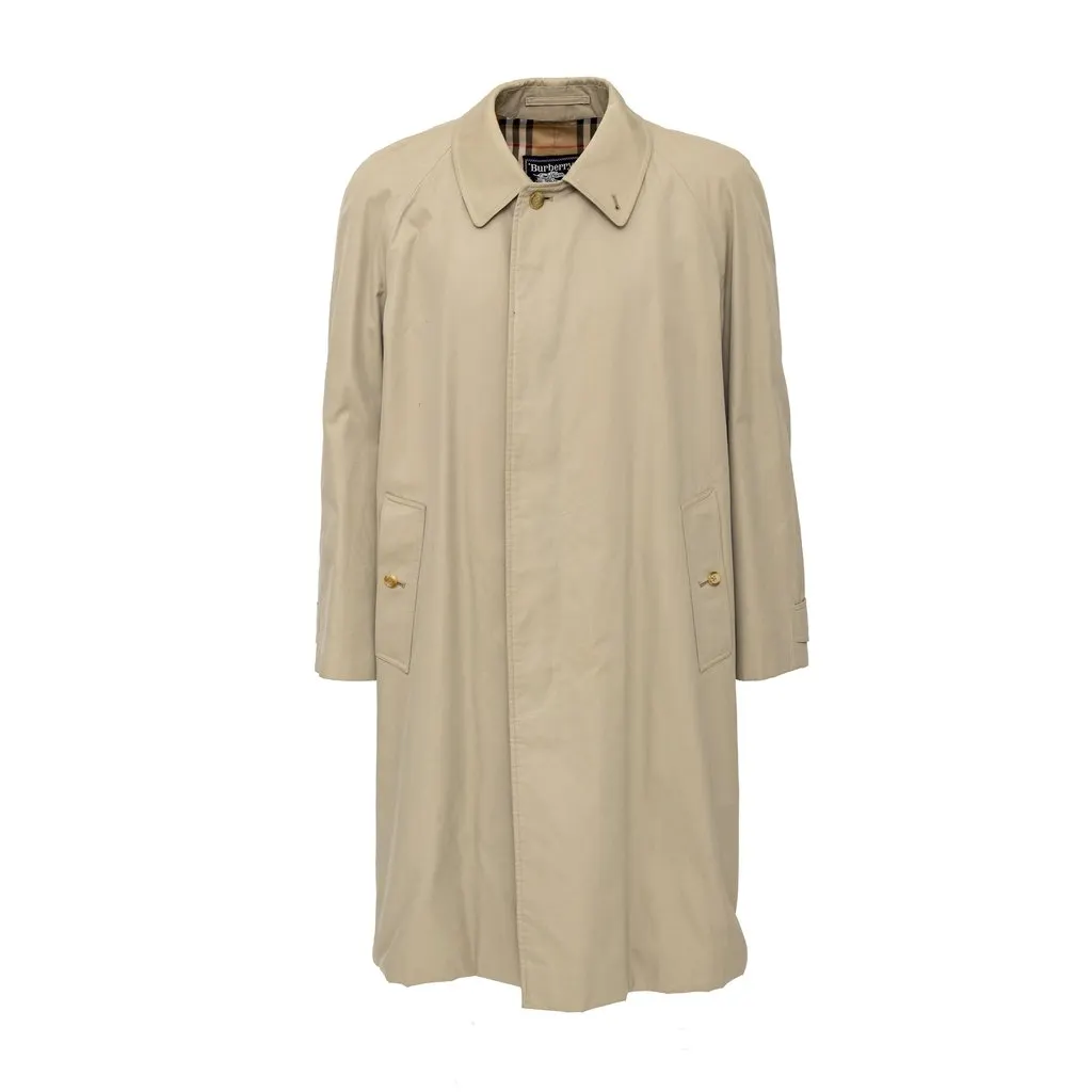 Burberry Trench Coat - '10s Beige Cotton Good - Front View