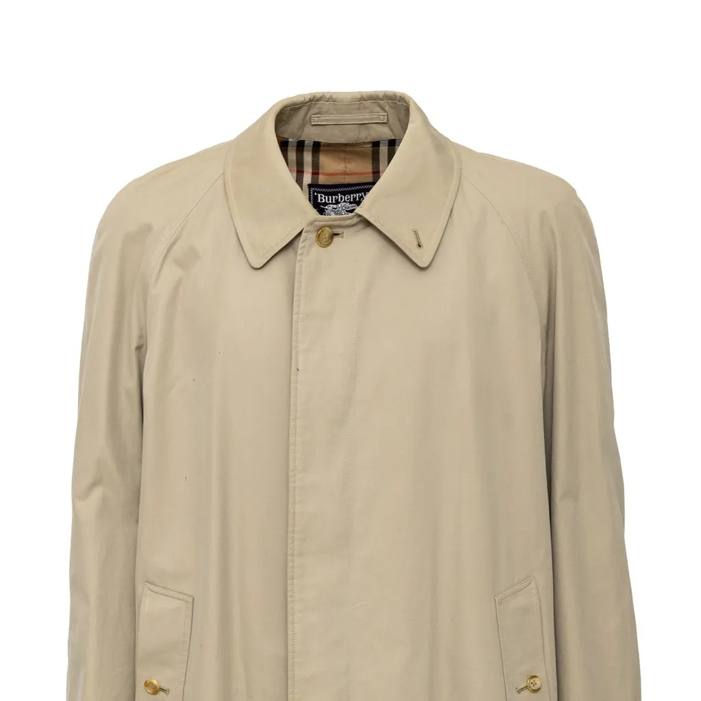 Burberry Trench Coat - '10s Beige Cotton Good - Model View