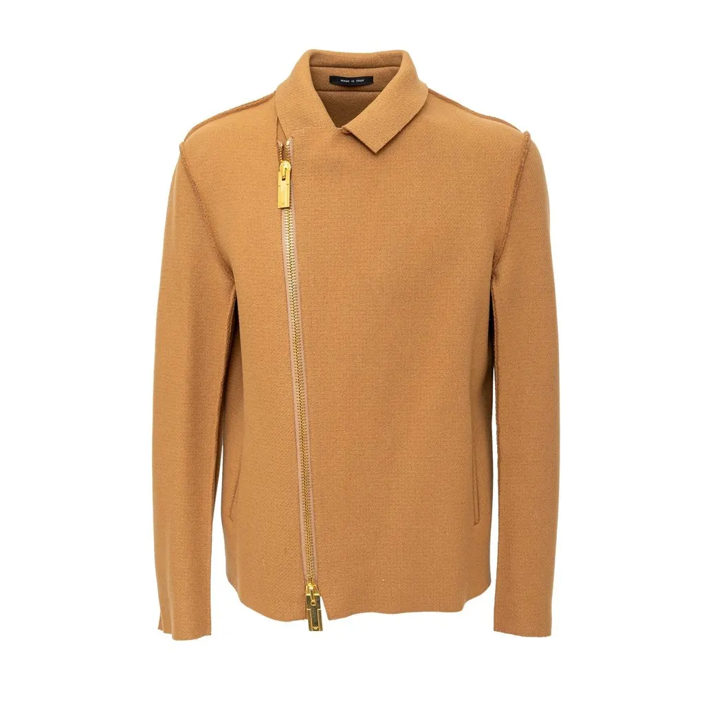 Emporio Armani Wool Jacket - '20s Brown Wool Good - Front View