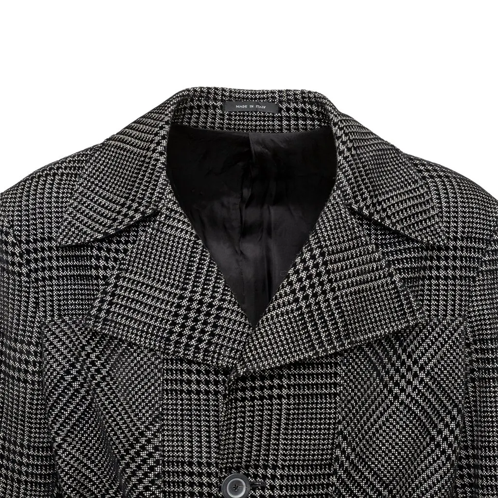 Emporio Armani Checkered Long Coat - '10s Red Wool Good - Model View
