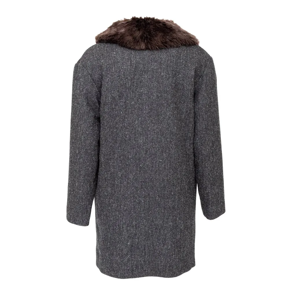 Unsigned A.P.C. Faux Fur Coat - '20s MultiColor Wool Good - Model View