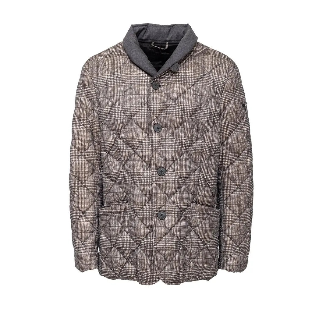 Emporio Armani Quilted Down Jacket - '20s Grey Good - Front View