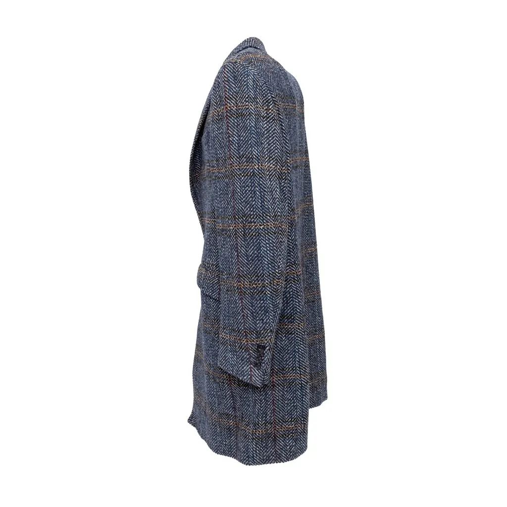 Etro Checkered Wool Coat - '20s Red Wool Good - Back View