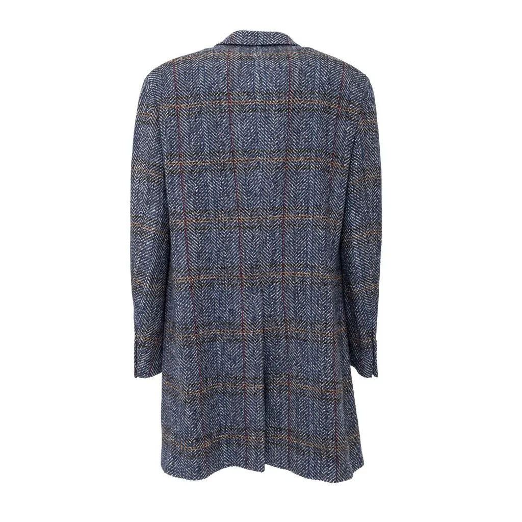 Etro Checkered Wool Coat - '20s Red Wool Good - Inside View