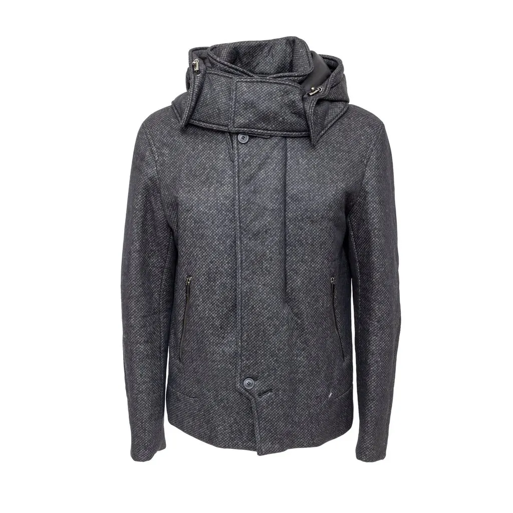 Emporio Armani Zippered Jacket - '10s Red Wool Good - Front View
