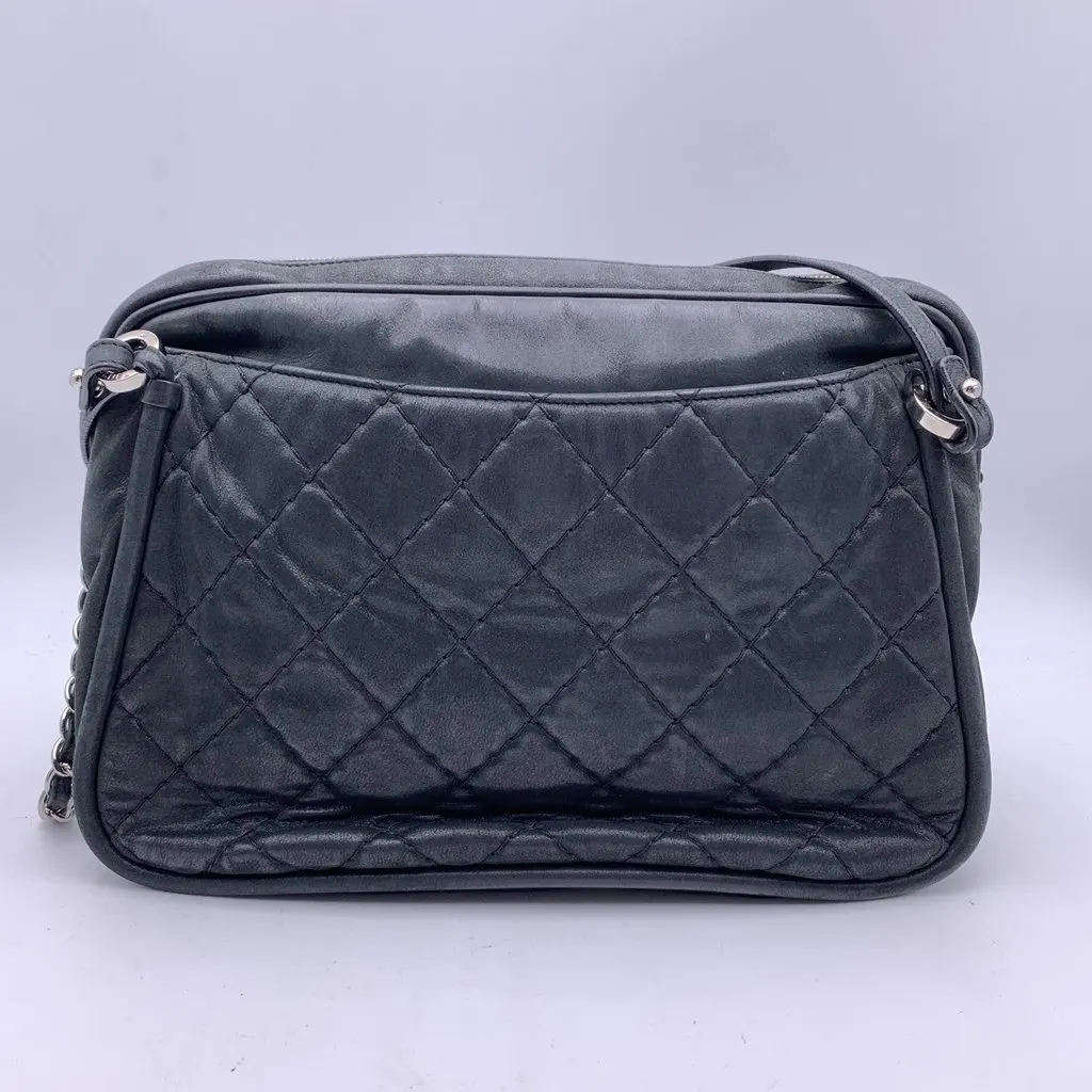Chanel Shoulder Bag Camera Black Leather Good - Inside View
