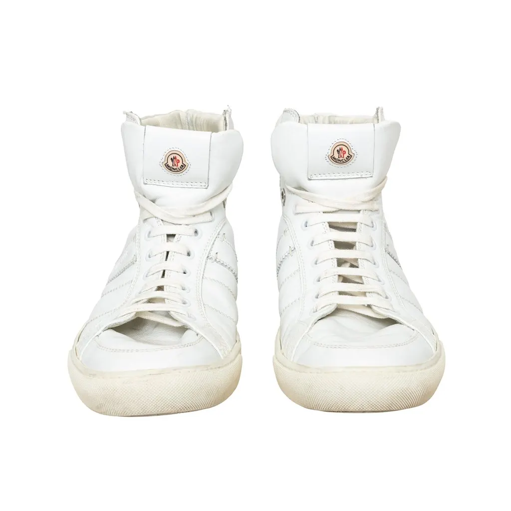 Moncler Lyon High Top Sneakers - '10s White Leather Good - Inside View