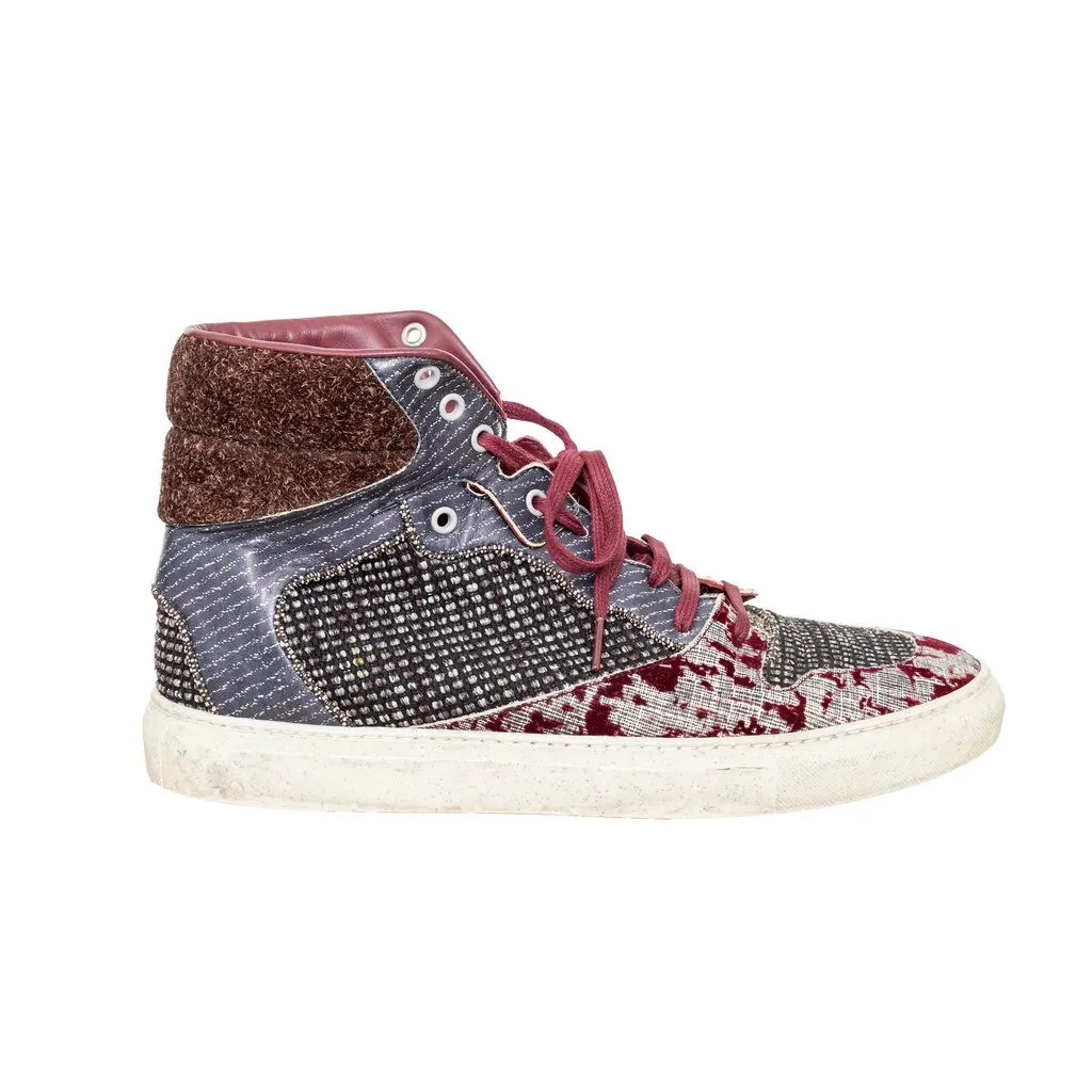 Balenciaga High Top Sneakers - '20s Grey Suede Good - Front View