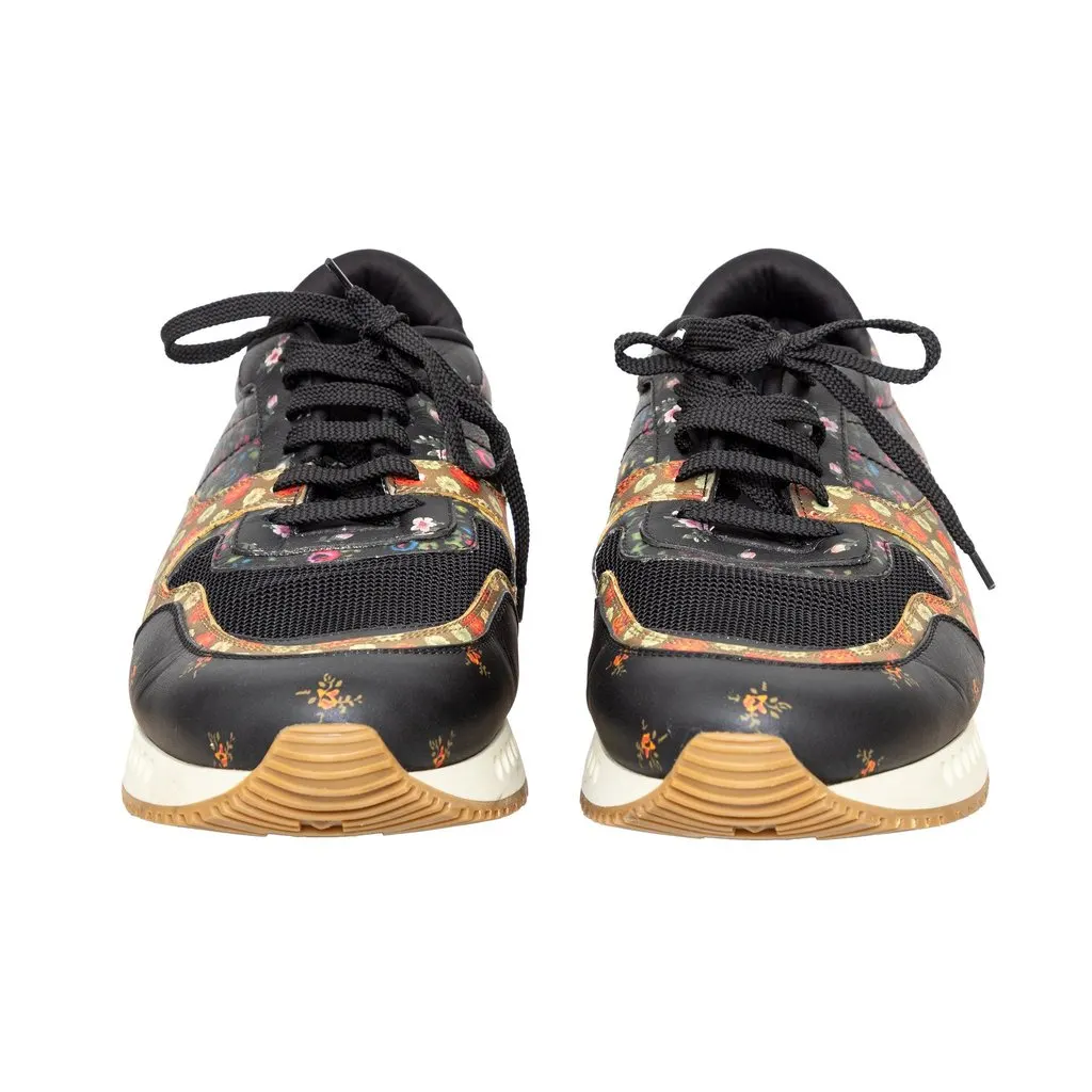 Givenchy Floral Print Sneakers - '20s Black Leather Good - Inside View