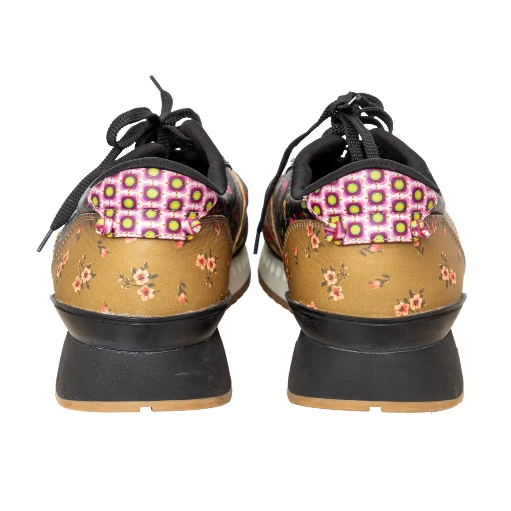 Givenchy Floral Print Sneakers - '20s Black Leather Good - Box View