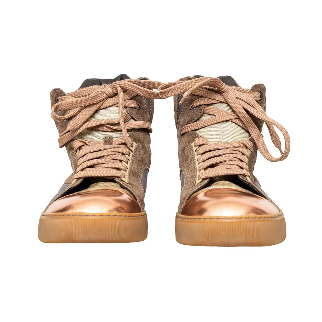 Lanvin High Top Sneakers - '10s MultiColor Leather Good - Model View