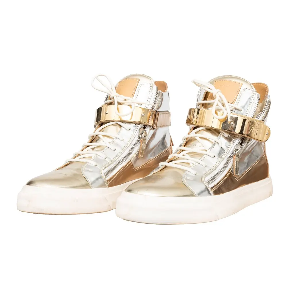 Giuseppe Zanotti Metallic Sneakers - '10s Brown Leather Good - Inside View