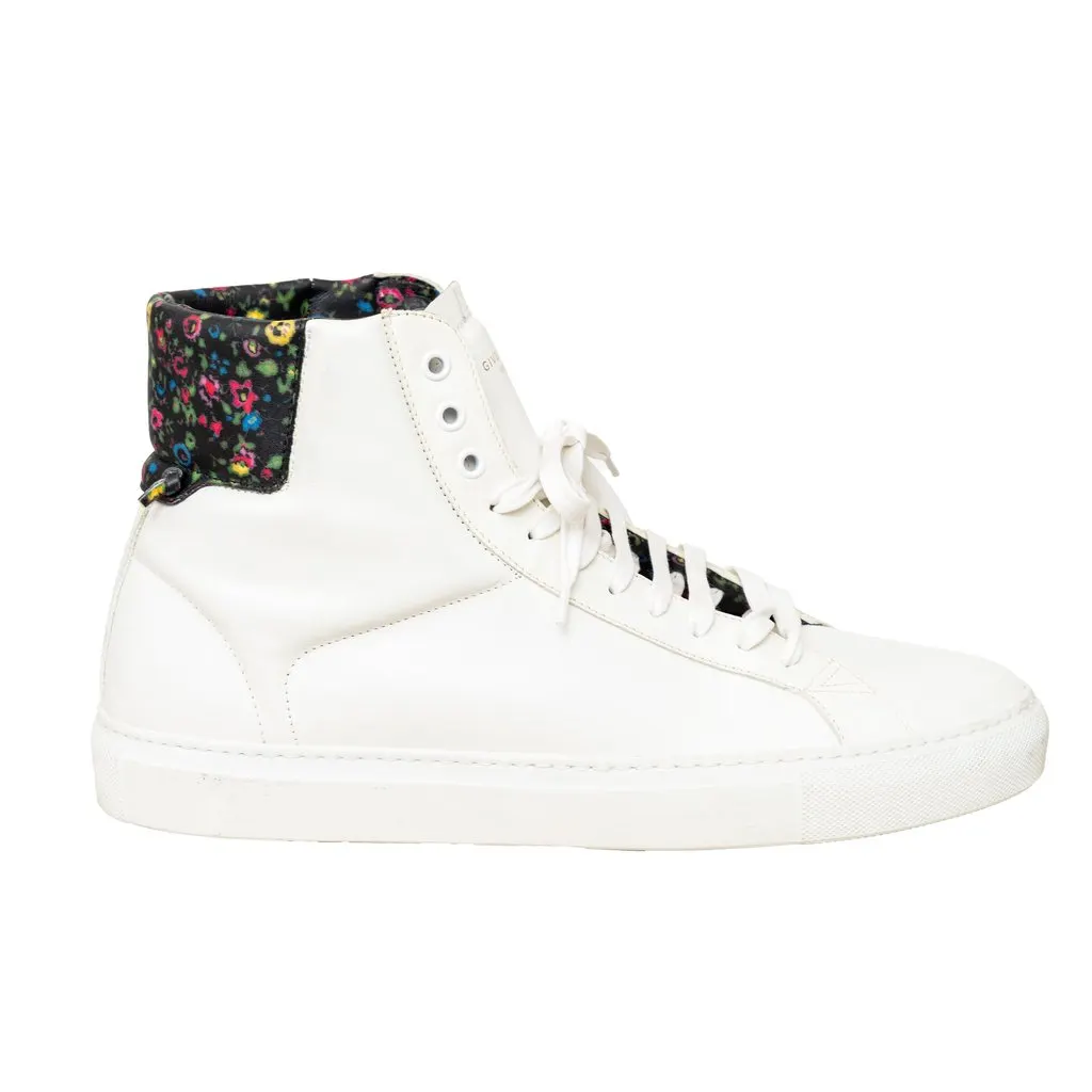 Givenchy Leather High Top Sneakers - '10s White Leather Good - Front View
