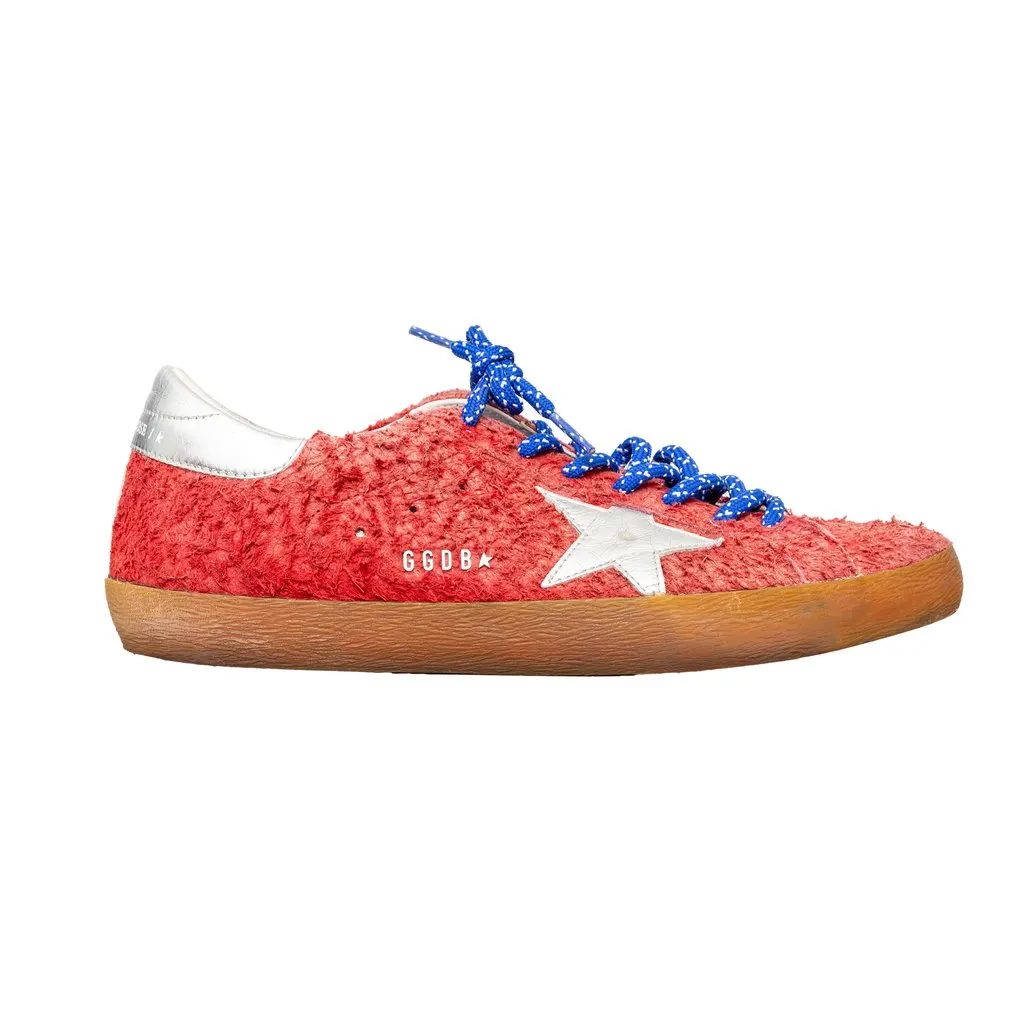 Golden Goose Super-Star Sneakers - '10s Gold Suede Good - Front View