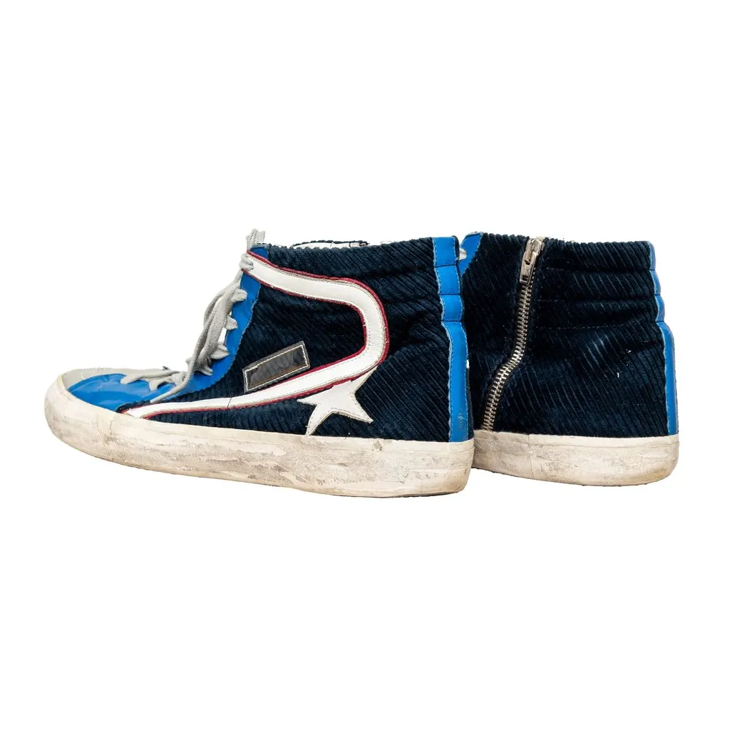Golden Goose Slide Sneakers - '10s Gold Leather Good - Back View