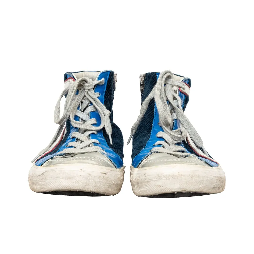 Golden Goose Slide Sneakers - '10s Gold Leather Good - Model View