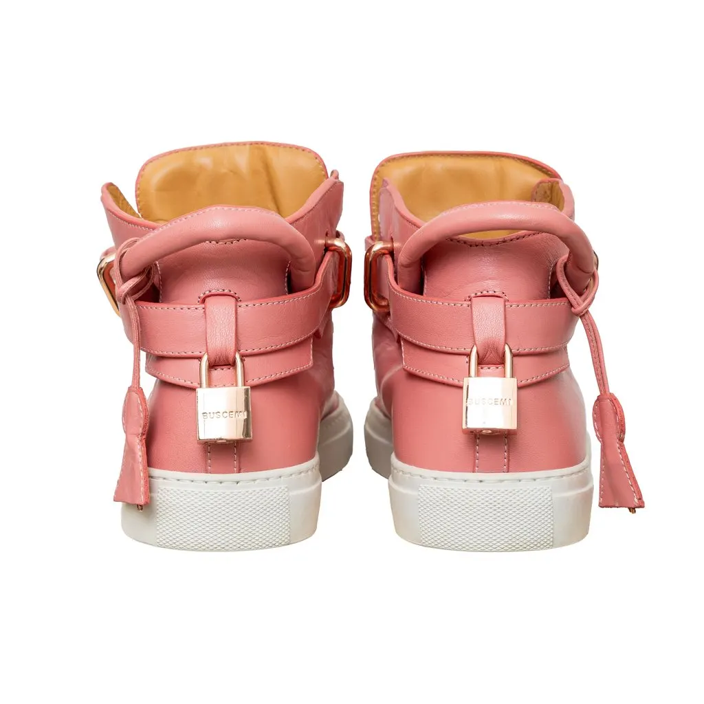 Buscemi High Top Sneakers - '10s Gold Leather Good - Box View