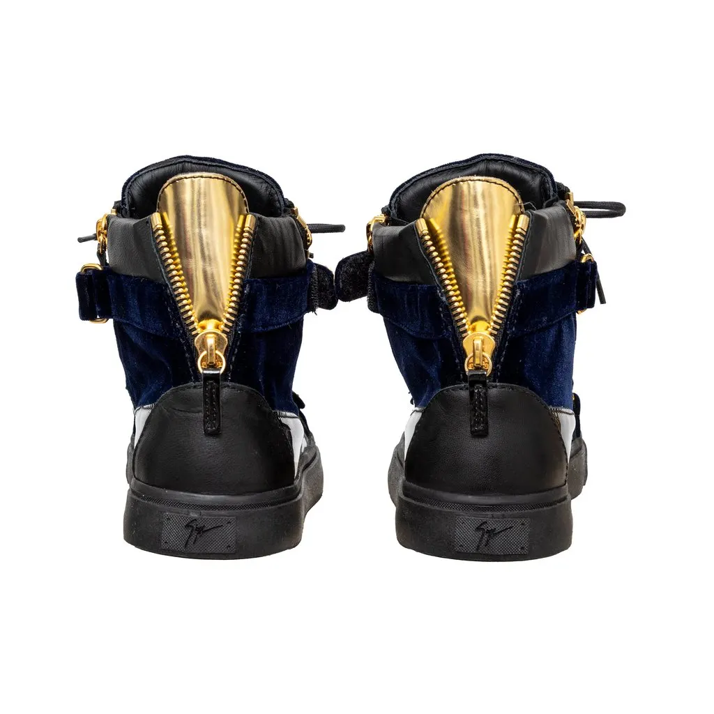 Giuseppe Zanotti Coby High Sneakers - '10s Navy Velvet Good - Box View