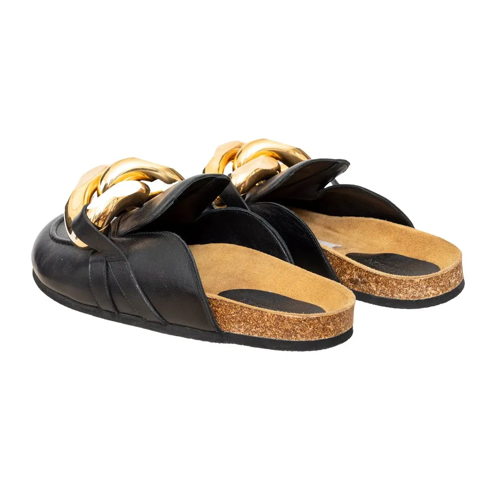 JW Anderson Leather Mules - '20s Gold Leather Good - Back View