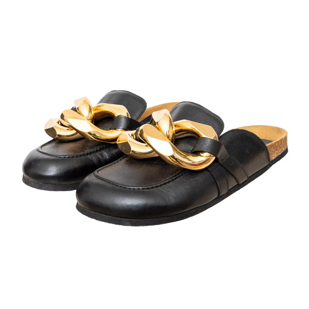 JW Anderson Leather Mules - '20s Gold Leather Good - Inside View