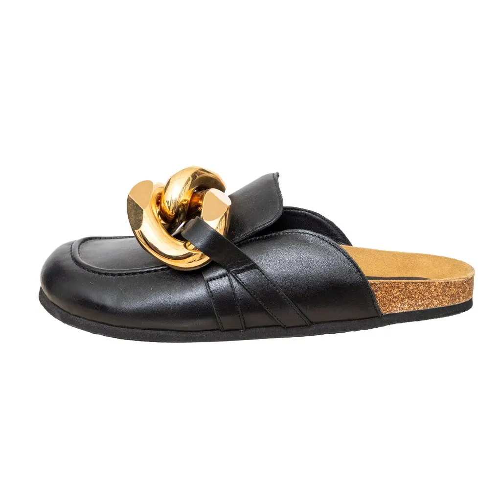 JW Anderson Leather Mules - '20s Gold Leather Good - Box View