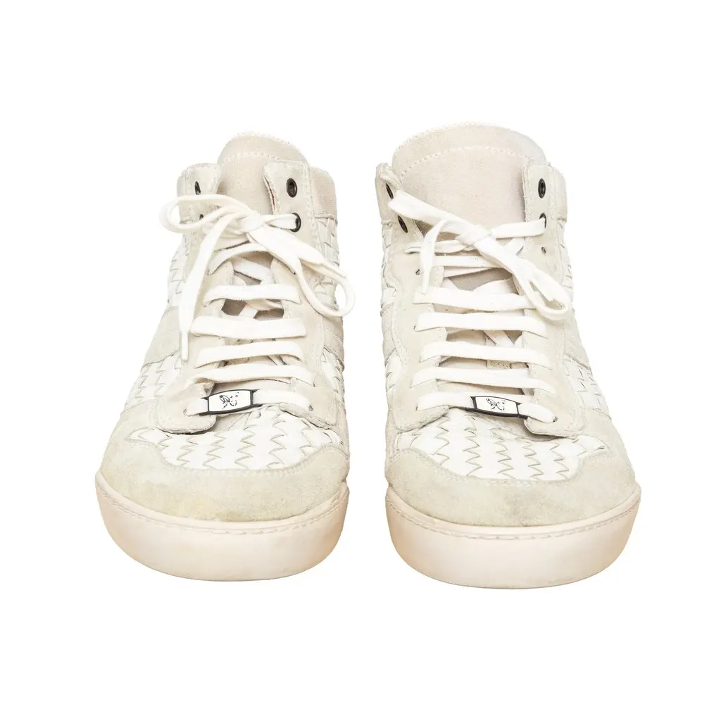 Bottega Veneta Intrecciato Leather Sneakers - '20s White Leather Good - Inside View