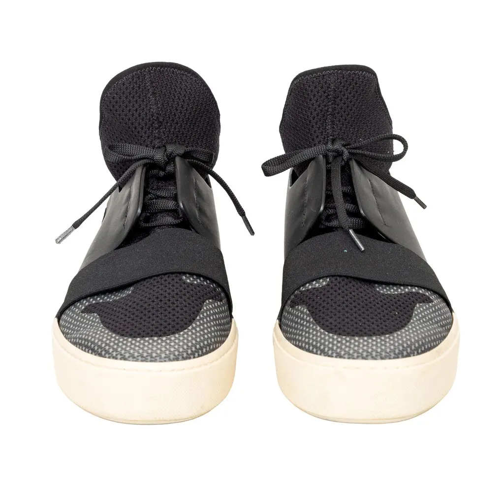 Balenciaga Mid Top Sneakers - '10s Black Lace Good - Inside View